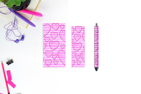 Saint Valentine Pen Wrap, Pink Heart Sublimation Sublimation Natasha Prando 