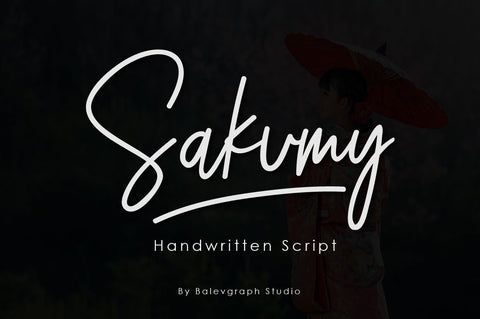Sakumy Handwritten Script Font Balevgraph Studio 