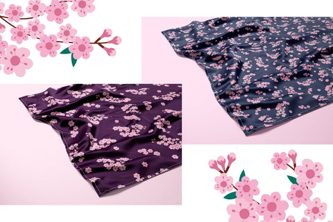 Sakura Flowers collection | Floral clipart & Patterns EPS Digital Pattern AnnaViolet_store 