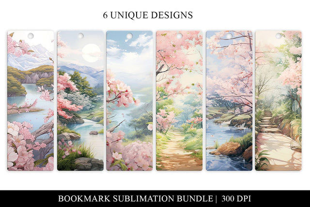 Sakura Printable Bookmarks Sublimation Bundle SVG BijouBay 