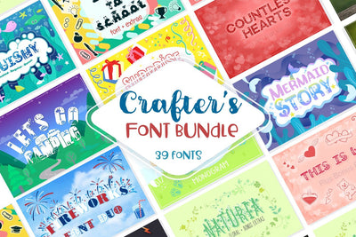 Sale! Crafter's Huge Font Bundle: 39 Fonts in 26 Families Font Feya's Fonts and Crafts