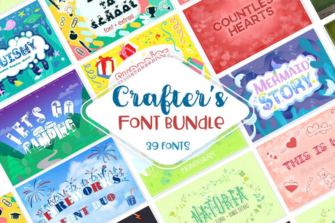 Sale! Crafter's Huge Font Bundle: 39 Fonts in 26 Families Font Feya's Fonts and Crafts 