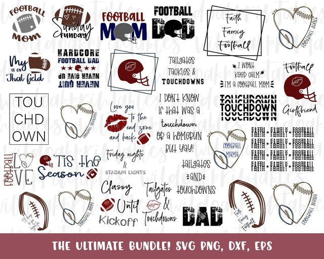 SALE football svg bundle, funny mom svgs, football dad svgs, fall svgs, football season svgs, kickoff svgs, football games svgs, sports svgs SVG WildOakSVG 