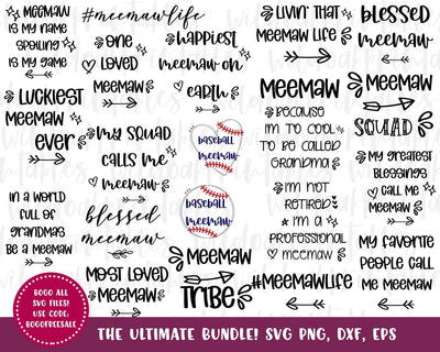 SALE meemaw life svg, meemaw svg, meemaw svg bundle, funny meemaw svgs, blessed meemaw svgs, baseball meemaw svgs, funny meemaw quotes, meemaw SVG WildOakSVG 
