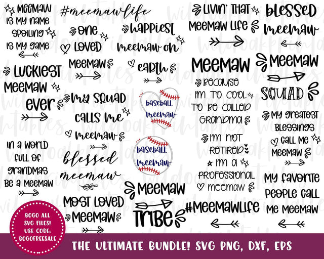 SALE meemaw life svg, meemaw svg, meemaw svg bundle, funny meemaw svgs, blessed meemaw svgs, baseball meemaw svgs, funny meemaw quotes, meemaw SVG WildOakSVG 