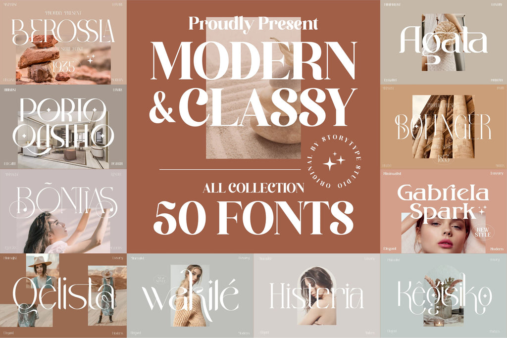 Sale! Mega Bundle 50 Modern And Classy Serif Font Bundle. - So Fontsy