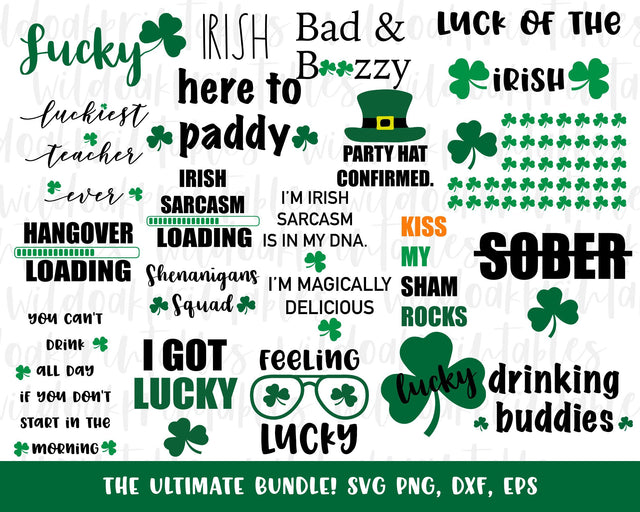 SALE st Patrick day svg bundle, st Patrick day Irish svg teacher svg sayings teacher svg files, st Patrick day svg, green clover svg, SVG WildOakSVG 