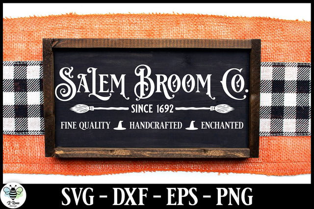Salem Broom Company SVG | Vintage Halloween Sign SVG SVG B Renee Design 