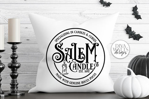 Salem Candle Co SVG | Halloween Witch Round Design SVG Diva Watts Designs 