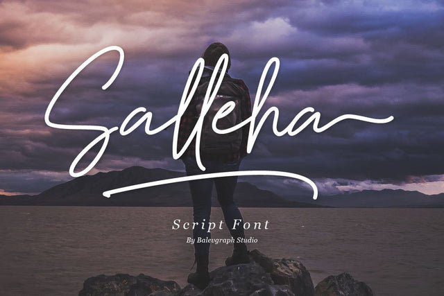 Salleha Handwritten Script Font Font Balevgraph Studio 