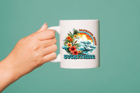 Salt Water Heals Everything, Summer PNG Sublimation Sublimation CraftLabSVG 