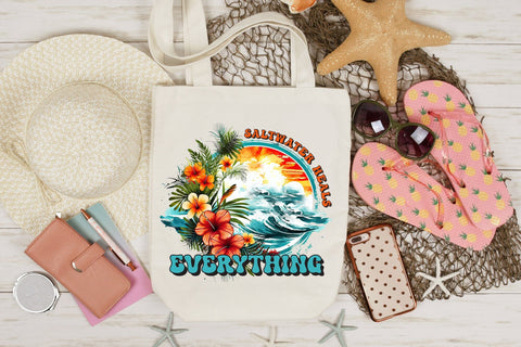 Salt Water Heals Everything, Summer PNG Sublimation Sublimation CraftLabSVG 
