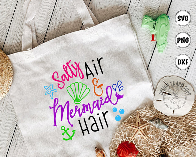 Salty Air and Mermaid Hair SVG Design Shark 