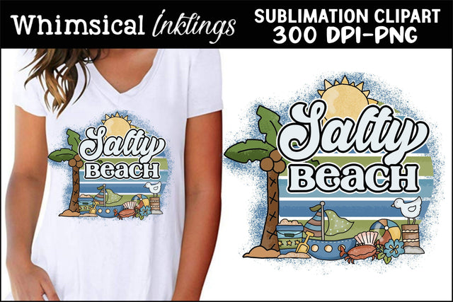 Salty Beach Sublimation Clipart Sublimation Whimsical Inklings 