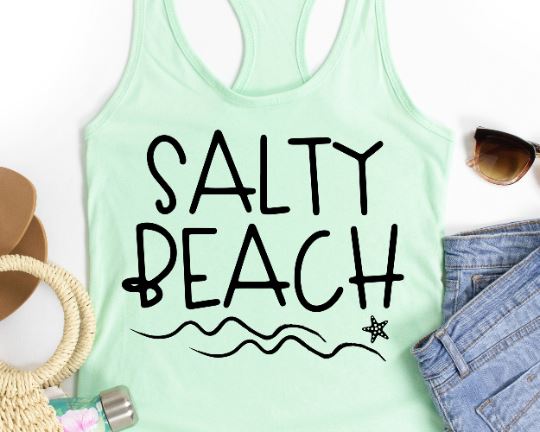 Salty Beach SVG - Summer SVG - Vacation SVG SVG She Shed Craft Store 