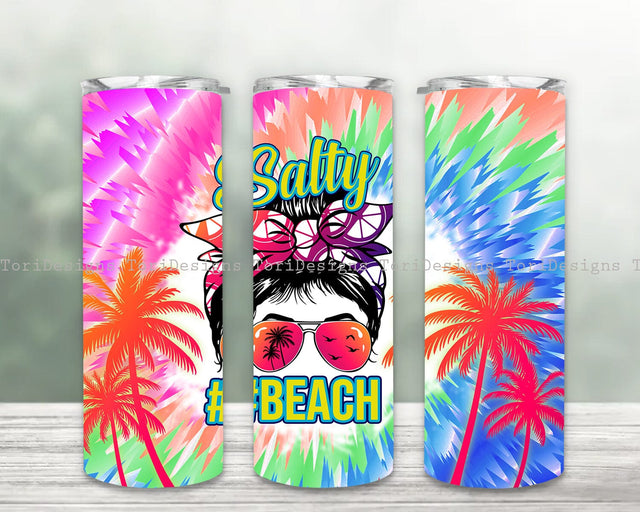Salty Beach Tumbler Png, Mom Life Sublimation Design, Summer Tumbler Png Sublimation ToriDesigns 