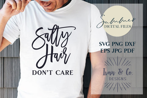 Salty Hair Don't Care Svg & Sublimation, Summer Svg, Beach Life Svg, Beach Shirt, Cricut, Silhouette Designs, Digital Cut Files, JPG DXF PNG (1482149929) SVG Ivan & Co. Designs 