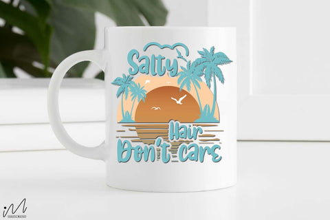 salty hair don't care svg, Summer vibes svg, Summer t shirt svg, Vacation Svg, Ocean Svg Svg, Beach Svg, Beach t shirt svg, Summer mug svg, Beach time svg, Summer Cut Files, Hello summer svg, Lake time SVG Isabella Machell 