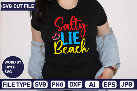 Salty Lie Beach Svg Cut File,SVGs,quotes-and-sayings,food-drink,mini-bundles,print-cut,on-sale, SVG DesignPlante 503 