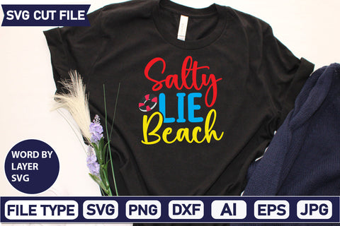 Salty Lie Beach Svg Cut File,SVGs,quotes-and-sayings,food-drink,mini-bundles,print-cut,on-sale, SVG DesignPlante 503 