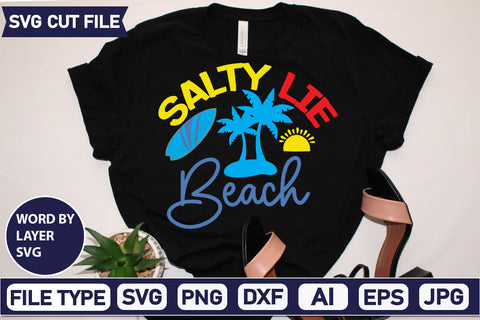 Salty Lie Beach Svg Cut File,SVGs,quotes-and-sayings,food-drink,mini-bundles,print-cut,on-sale, SVG DesignPlante 503 