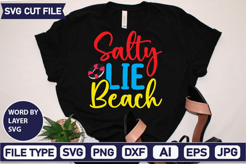 Salty Lie Beach Svg Cut File,SVGs,quotes-and-sayings,food-drink,mini-bundles,print-cut,on-sale, SVG DesignPlante 503 