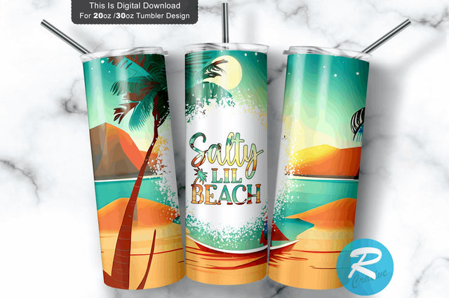 Salty lil beach 20 oz / 30 oz Tumbler PNG Sublimation Regulrcrative 