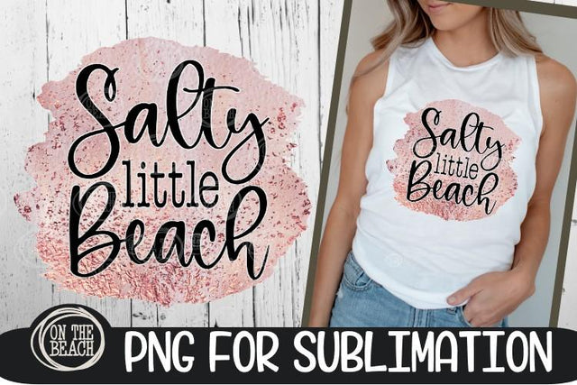 Salty Little Beach - Pink Splash Beach PNG Sublimation Sublimation On the Beach Boutique 