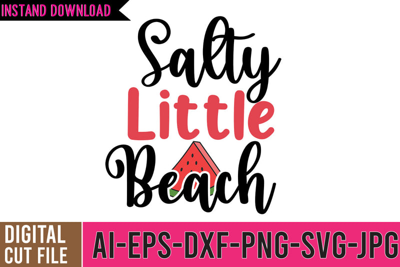 Salty Little Beach SVG Cut File , Summer SVG Bundle, Funny Beach SVG Quotes SVG BlackCatsMedia 