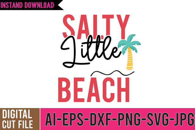 Salty Little Beach SVG Cut FIle SVG BlackCatsMedia 