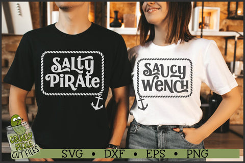 Salty Pirate and Saucy Wench Matching Pirate SVG Files SVG Crunchy Pickle 
