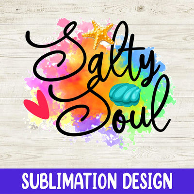 Salty Soul Summer Sublimation Design, Summer Sublimation PNG design, Beach Sublimation Tshirt Design Sublimation iStyleDesign 
