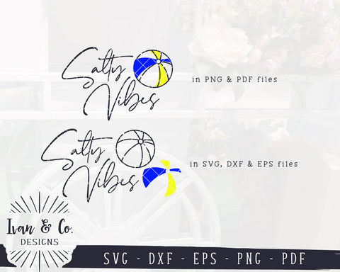Salty Vibes SVG Files | Vacation Svg | Summer Svg | Vacay Svg | Beach Ball Svg | Commercial Use | Digital Cut Files (1215459587) SVG Ivan & Co. Designs 