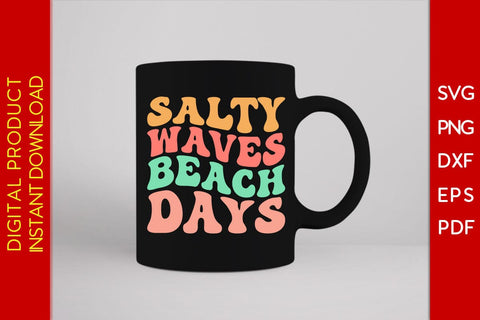 Salty Waves Beach Days Retro Summer Vacation SVG PNG PDF Cut File SVG Creativedesigntee 