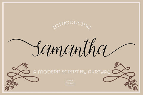 Samantha script Font Akrt Std 