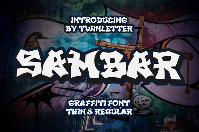 SAMBAR - Graffiti Style Font Font twinletter 