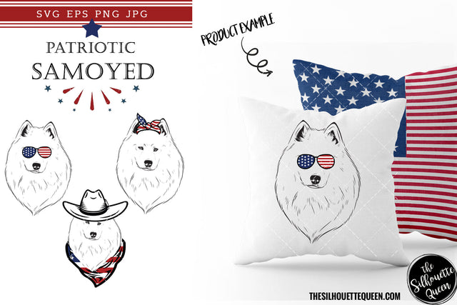 Samoyed Dog Patriotic Cut files and Sublimation SVG Loveleen Kaur 