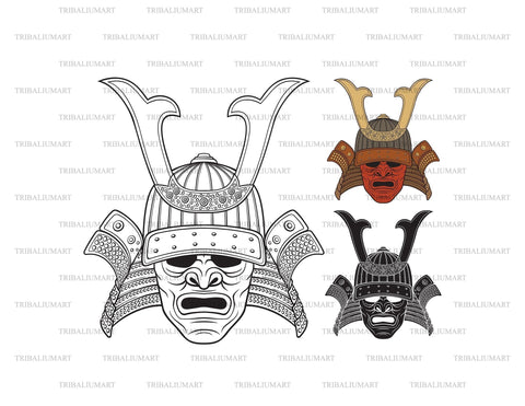 Samurai Mask SVG TribaliumArtSF 