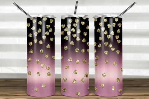 San Valentine 20oz Skinny Tumbler Sublimation/ Rose Gold, Black Sublimation Marlene Campos 
