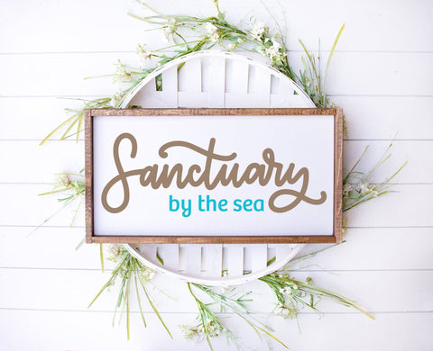 Sanctuary bundle Hand Lettered SVG Cut File Great for home signs SVG Cursive by Camille 