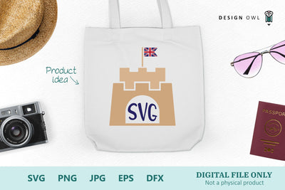 Sand castle monogram frame SVG Design Owl 