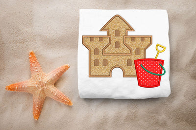 Sand Castle with Bucket Applique Embroidery Embroidery/Applique DESIGNS Designed by Geeks 