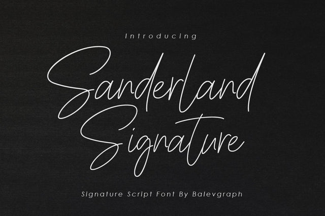 Sanderland Signature Script Font Balevgraph Studio 