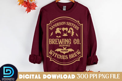 Sanderson sisters Brewing co. Salem mass premium witches brew, Halloween SVG Design SVG DESIGNISTIC 