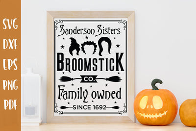 Sanderson Sisters Broomstick Co | Halloween Sign SVG SVG CraftLabSVG 