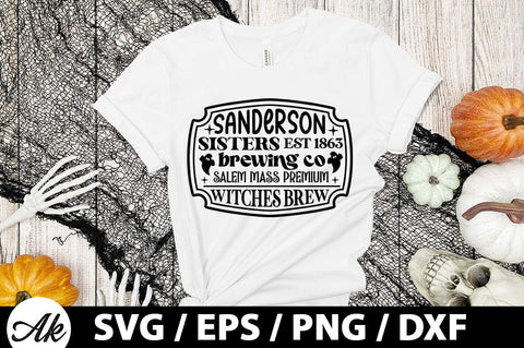 Sanderson sisters est 1863 brewing co salem mass premium witches brew SVG SVG akazaddesign 