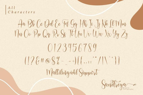 Sandreya Script Font yumnatype 