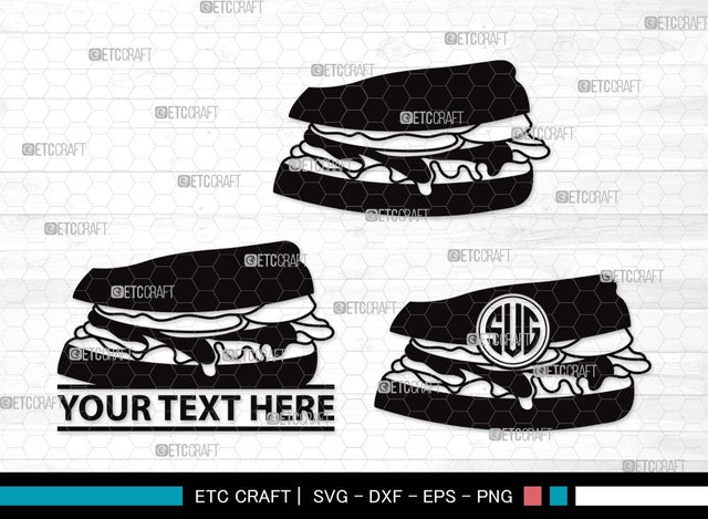 Sandwich monogram SVG | Lunch Svg | Food Svg | Sandwich Clipart SVG ETC Craft 