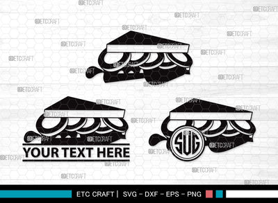 Sandwich monogram SVG | Lunch Svg | Food Svg | Sandwich Clipart SVG ETC Craft 