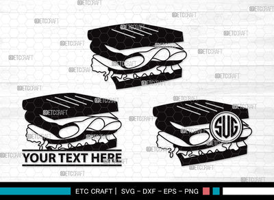 Sandwich monogram SVG | Lunch Svg | Food Svg | Sandwich Clipart SVG ETC Craft 